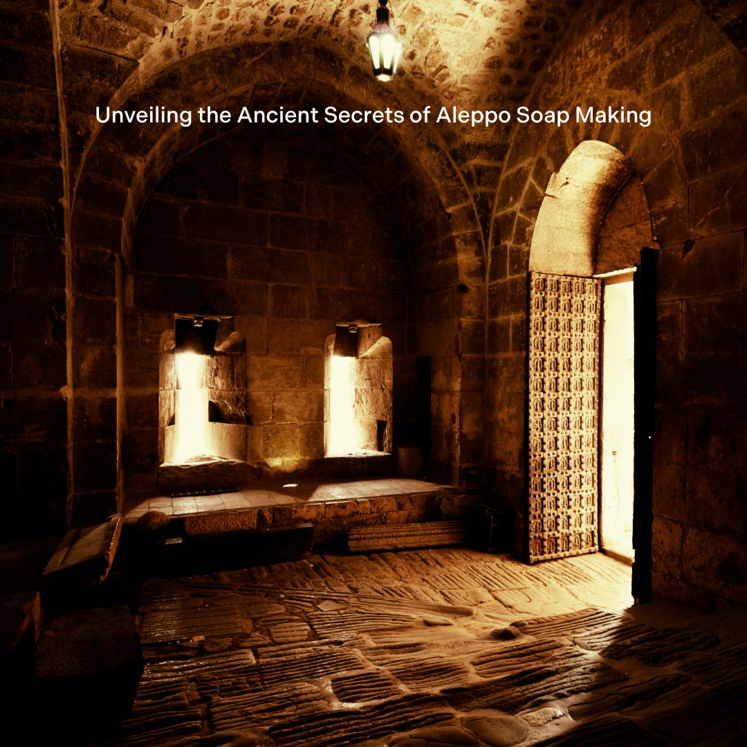 Traditional Aleppo soap production showing hand-cut and naturally aged soap bars